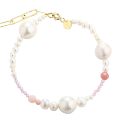 Armbnd Tina BIG pearl forgyldt slv