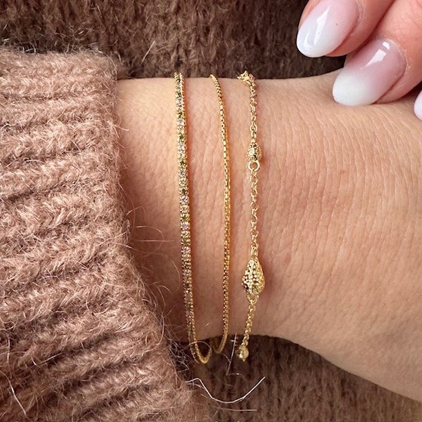 Armbnd ROUND BOX Forgyldt Slv