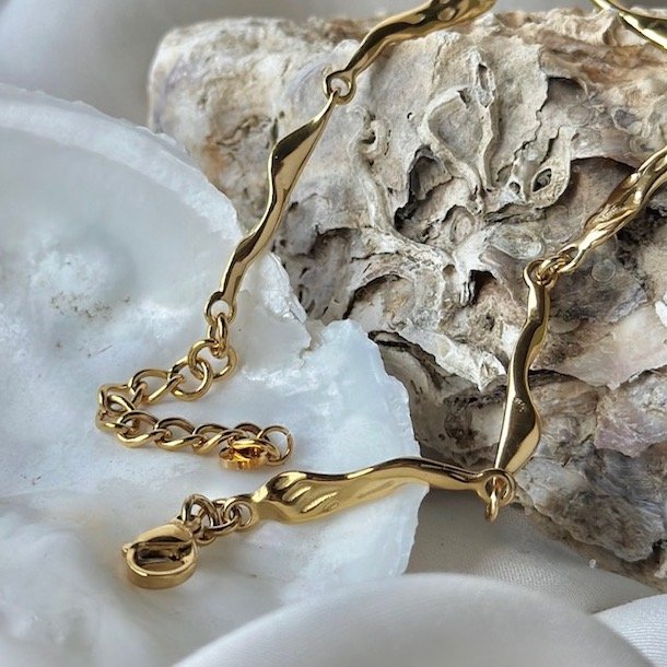 Armbnd FLOW vandfast 18kt. forgyldt