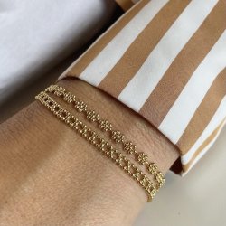 Armbnd LOTS OF FLOWERS Forgyldt slv