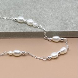 Armbnd CARA m. perler sterling slv