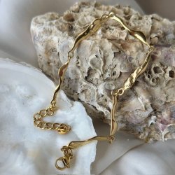 Armbnd FLOW vandfast 18kt. forgyldt