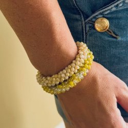 Perlearmbnd chunky med elastik