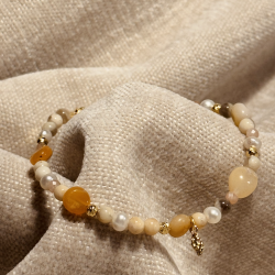 Armbnd GOLDEN m. perler forgyldt slv