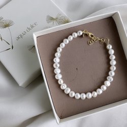 Armbnd pretty pearl forgyldt slv