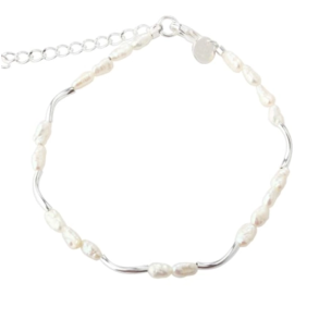 Armbnd ALURA WHITE sterling slv