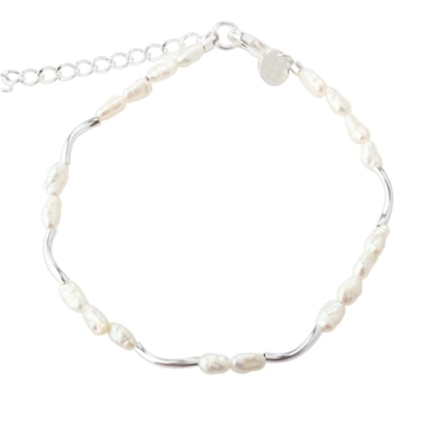Armbnd ALURA WHITE sterling slv