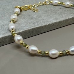 Armbnd COAST OLIVE forgyldt slv