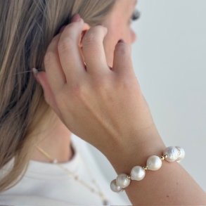 Armbnd GERTRUD pearl forgyldt slv