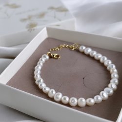 Armbnd pretty pearl forgyldt slv