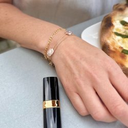 Armbnd SIRENE pearl forgyldt slv