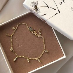 Armbnd SHINY DROP forgyldt slv