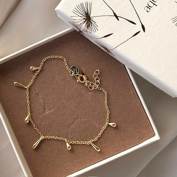 Armbnd SHINY DROP forgyldt slv