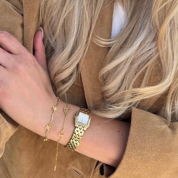 Armbnd NOLA heart forgyldt slv