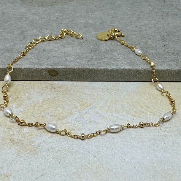 Armbnd RICE DOT forgyldt slv