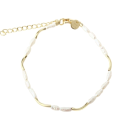 Armbnd ALURA WHITE forgyldt slv