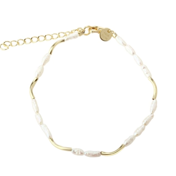 Armbånd ALURA WHITE forgyldt sølv