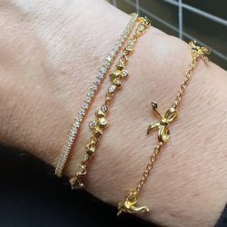 armbnd CURVE BOW  Forgyldt Slv