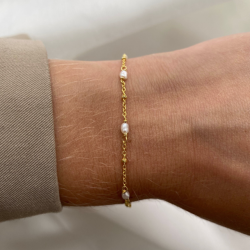 Armbnd RICE DOT forgyldt slv