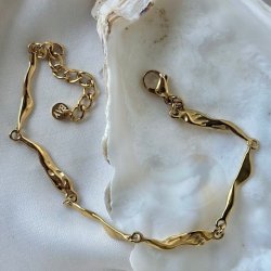 Armbnd FLOW vandfast 18kt. forgyldt