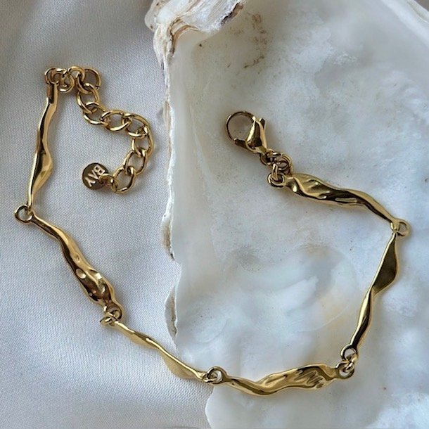 Armbnd FLOW vandfast 18kt. forgyldt