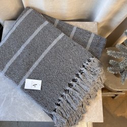 Plaid, Stripe Milange/Coffee, 130x180 cm
