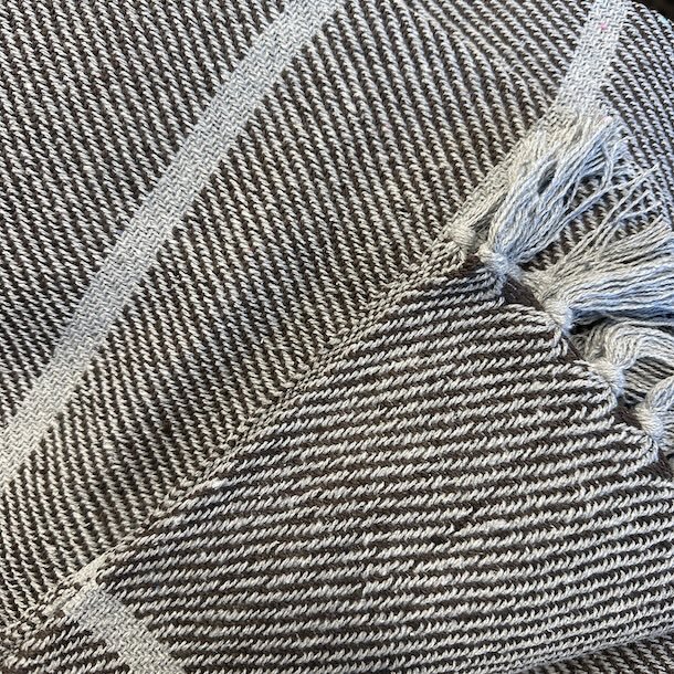 Plaid, Stripe Milange/Coffee, 130x180 cm