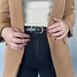 Gry blte i sort med guld spnde lder