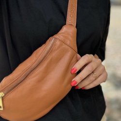 Cow bltetaske soft cognac lammeskind