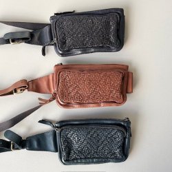 Bltetaske - bumbag flet Skind