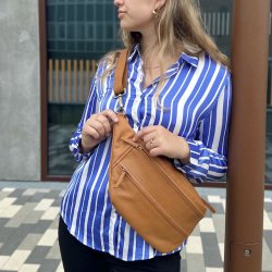 Large bltetaske COW - skind classic cognac