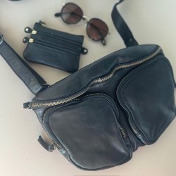 Bltetaske stor washed skind