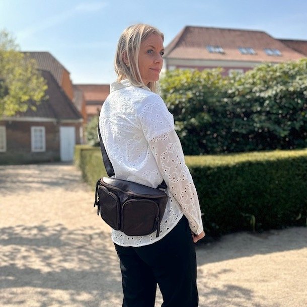 Bltetaske stor washed skind