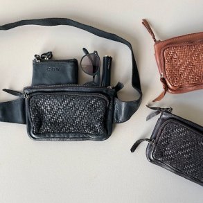 Bltetaske - bumbag flet Skind