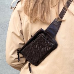 Bltetaske - bumbag flet Skind