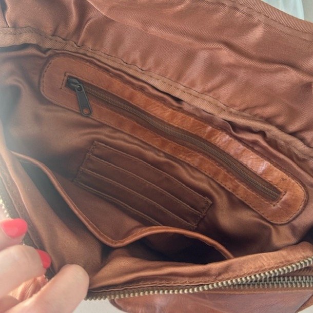 Bltetaske stor washed skind