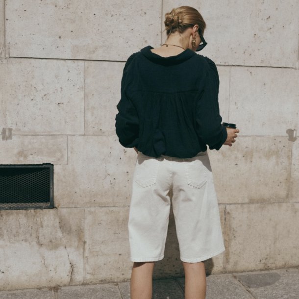 Clara denim Bermuda shorts hvid