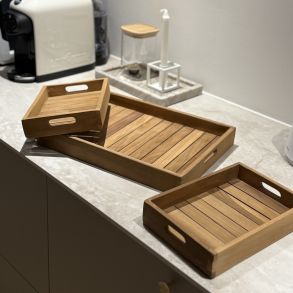 Bakke s�t teak tr� - s�t med 3