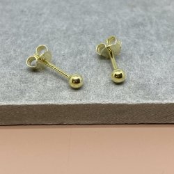 restikker Shiny Ball 3mm Forgyldt slv