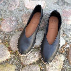 Ballerina espadrillos sort skind str. 36-41