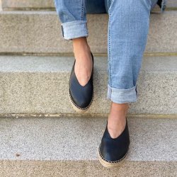 Ballerina espadrillos sort skind str. 36-41