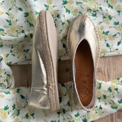 Ballerina espadrillos guld skind str. 36-40