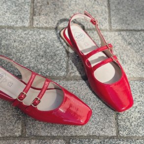 Ballerina ROJO med spnder rd skind str. 36-41