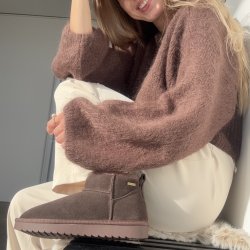 Bamse stvle Mocca brun ruskind - str 36-41 vandafvisende