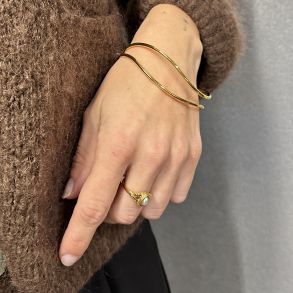 Armring BANGLE BIG WAVY Vandfaste 18 karat forgyldt