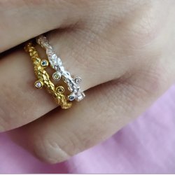 Fingerring BARBARA  Forgyldt s�lv