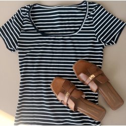 Basic kjole strib xs-m