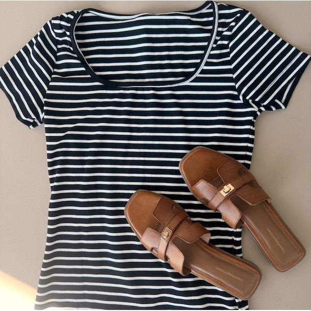 Basic kjole strib xs-m