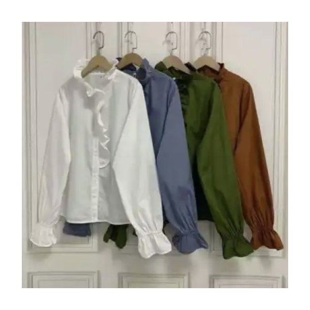 Skjorte med fl�se kant Elina, str. s-xl