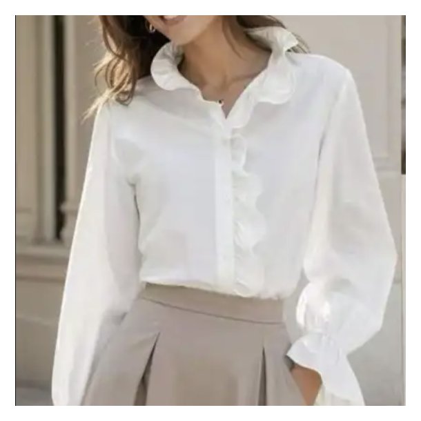 Skjorte med fl�se kant Elina, str. s-xl